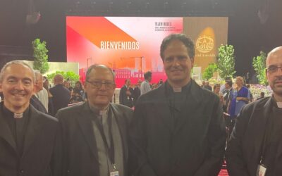 Autoridades académicas de la UESD participan en el encuentro del Papa León XIV con la sociedad civil en el Movistar Arena